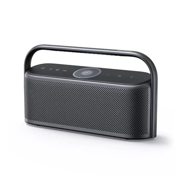 Enceinte Bluetooth Portable – Son Haute Qualité et Design Moderne - fingodor.com Enceinte Bluetooth portable noire avec poignée ergonomique et design élégant.