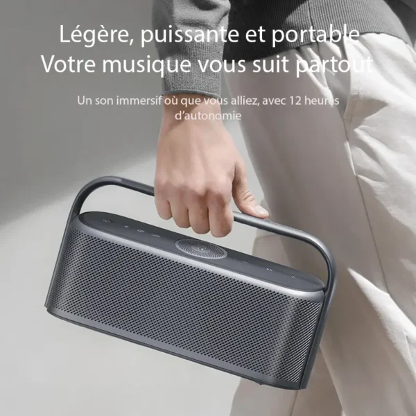 Emportez Votre Musique Partout avec 12h d’Autonomie - fingodor.com Enceinte Bluetooth portable avec poignée intégrée et autonomie de 12 heures pour une écoute nomade.