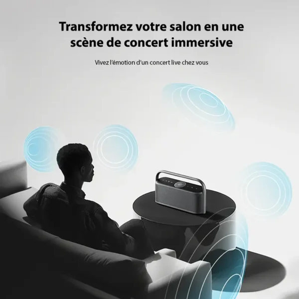 Transformez Votre Salon en Concert Privé - fingodor.com Enceinte Bluetooth offrant un son immersif, recréant l’ambiance d’un concert en direct.