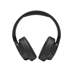Casque JBL TUNE 710BT noir, vue de face.