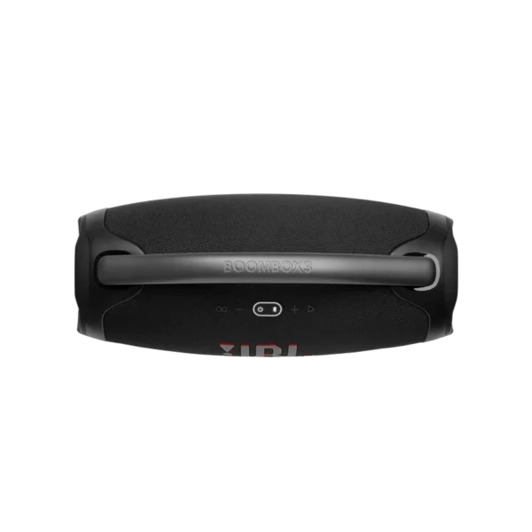 JBL Boombox 3 - Commandes intuitives - fingodor.com JBL Boombox 3 - Vue de dessus avec bouton de commande