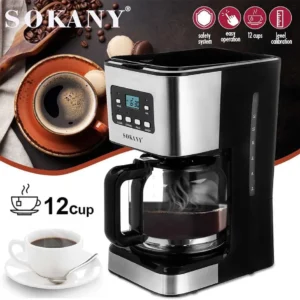 Cafetière SOKANY 12 tasses avec programmation et affichage – Image 1