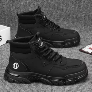 Bottine montante noire - grise style streetwear robuste – Image 1