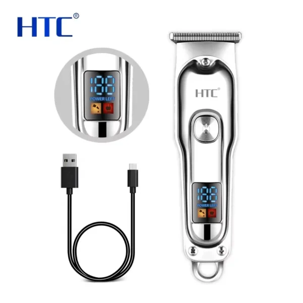 Tondeuse HTC Pro – Écran LED & Recharge USB Rapide - fingodor.com
