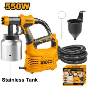 Pistolet à peinture avec réservoir inox – INGCO 550W – Image 1