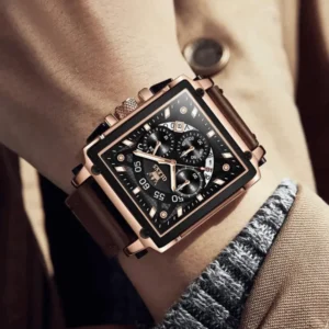 OLEVS Montre Homme Luxe – Cuir Véritable & Chronographe – Image 2