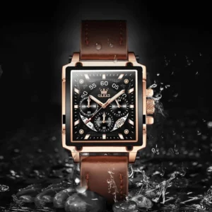 OLEVS Montre Homme Luxe – Cuir Véritable & Chronographe – Image 1