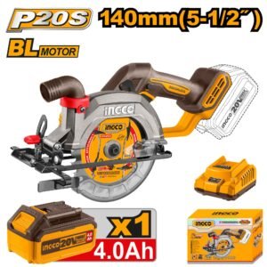 Scie circulaire INGCO 140mm – 20V Brushless avec 4.0Ah