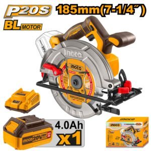 Scie circulaire INGCO 20V Brushless – Lame 185mm, 4.0Ah