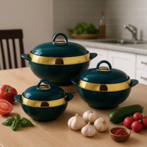 Ensemble 3 Pièces Teal & Or – Élégance et Polyvalence