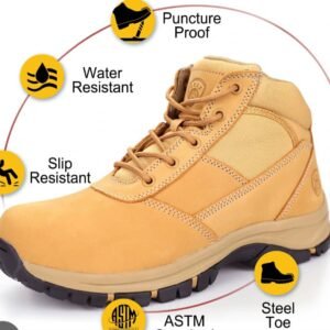 Chaussure de sécurité jaune antidérapante et résistante